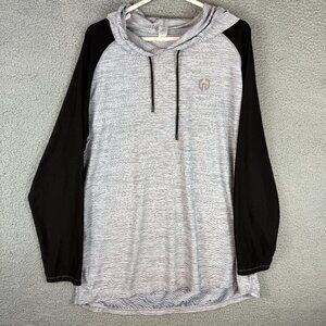 Neleus Hooded Athletic Shirt Gray Black Long Sleeve Performance Mens 2XL